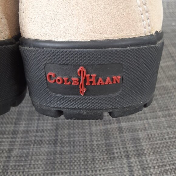 Cole Haan Womans Ankle Boots Size 8.5 Beige Lace-up Hiking Outdoor Work Boot - Picture 4 of 10